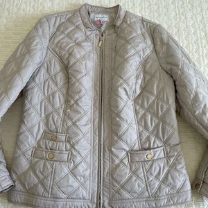 Charter Club Quilted Puffer Jacket, Large, Tan